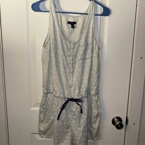 GAP Light Blue Sleeveless romper with Drawstring